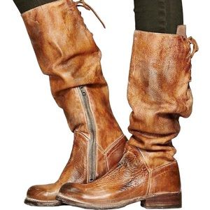 Free People BED|STU Distressed Luxe Leather Tall Boot with Darker Edges